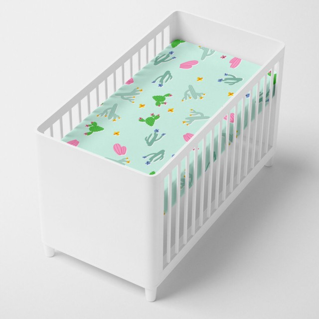 Lenzuolo con angoli HappyFriday MOSHI MOSHI Multicolore Verde Chiaro 6