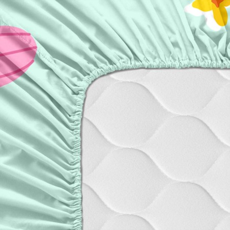 Drap housse HappyFriday MOSHI MOSHI Multicouleur Vert clair 60 x 120 x