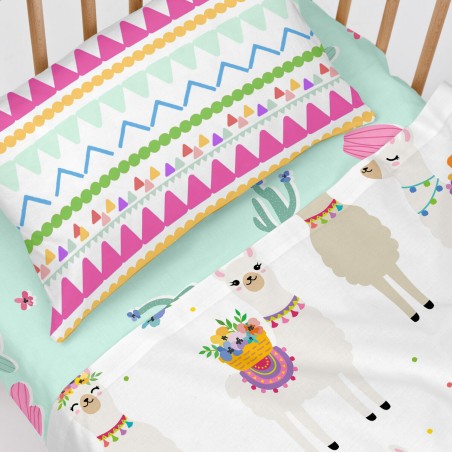 Lenzuolo con angoli HappyFriday MOSHI MOSHI Multicolore Verde Chiaro 6