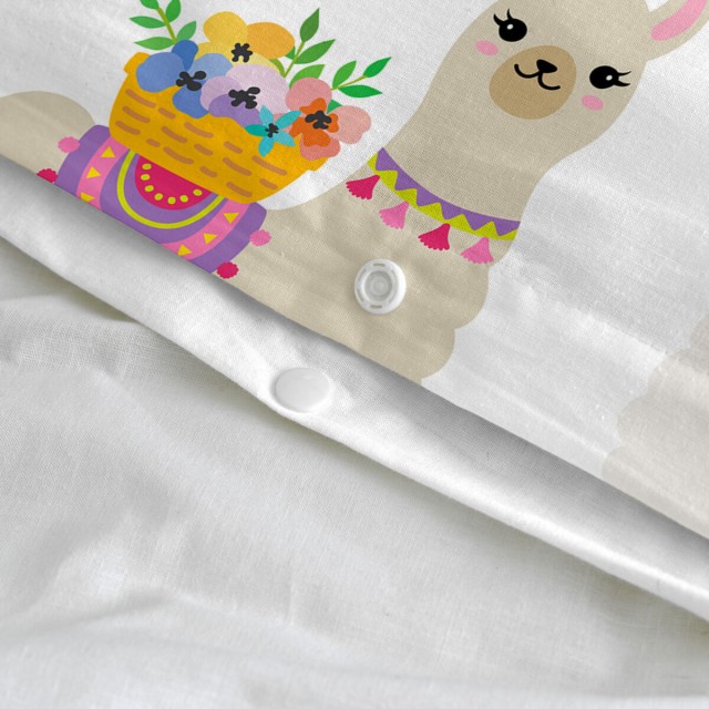 Set di copripiumino HappyFriday Moshi Moshi Cute Llamas Multicolore Cu
