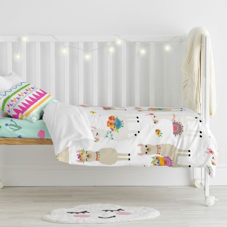 Duvet cover set HappyFriday Moshi Moshi Cute Llamas Multicolour Baby C