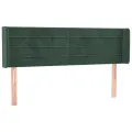 Tête de lit avec oreilles Vert foncé 147x16x78/88 cm Velours