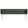 Tête de lit avec oreilles Vert foncé 183x23x78/88 cm Velours