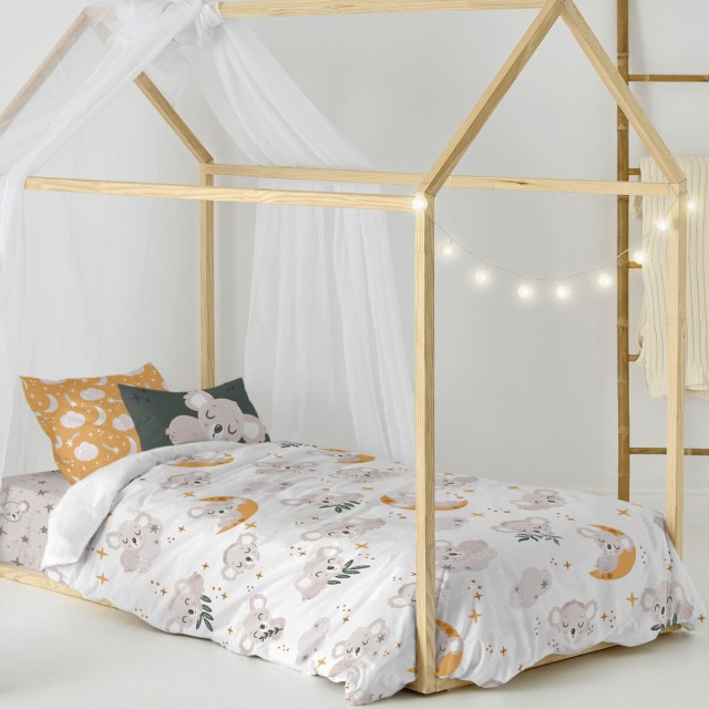 Parure de couette HappyFriday Moshi Moshi Baby Koala Multicouleur Lit