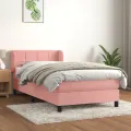 cadre de lit avec matelas Rose 90x190 cm Velours