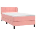 cadre de lit avec matelas Rose 90x190 cm Velours