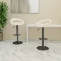 Tabourets de bar lot de 2 crème velours