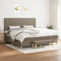 cadre de lit avec matelas Taupe 200x200 cm Tissu