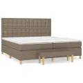 cadre de lit avec matelas Taupe 200x200 cm Tissu