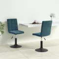 Chaises pivotantes à manger lot de 2 bleu velours