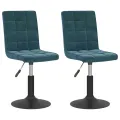 Chaises pivotantes à manger lot de 2 bleu velours