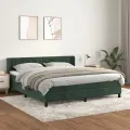 cadre de lit et matelas Vert foncé 180x200cm Velours