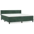 cadre de lit et matelas Vert foncé 180x200cm Velours