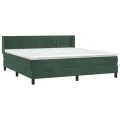 cadre de lit et matelas Vert foncé 180x200cm Velours