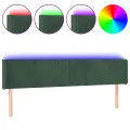 Tête de lit à LED Vert foncé 163x16x78/88 cm Velours
