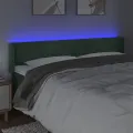 Tête de lit à LED Vert foncé 163x16x78/88 cm Velours