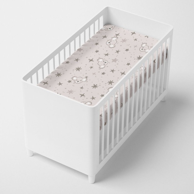 Fitted sheet HappyFriday MOSHI MOSHI Grey Multicolour 60 x 120 x 14 cm