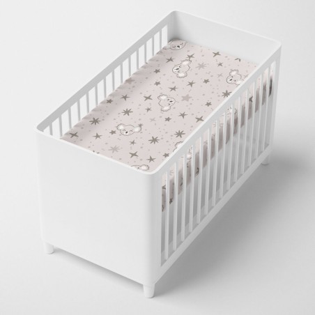 Sábana Bajera HappyFriday MOSHI MOSHI Gris Multicolor 60 x 120 x 14 c