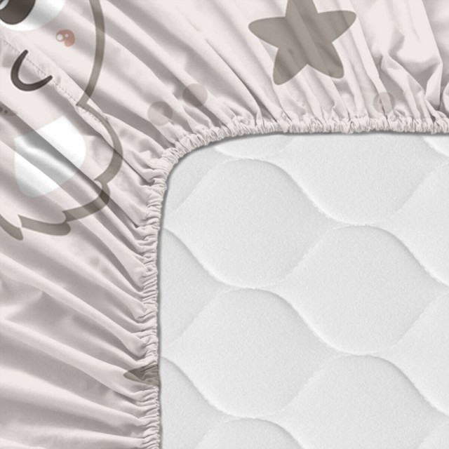 Fitted sheet HappyFriday MOSHI MOSHI Grey Multicolour 60 x 120 x 14 cm