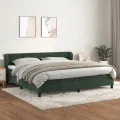 cadre de lit et matelas Vert foncé 200x200cm Velours