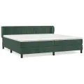 cadre de lit et matelas Vert foncé 200x200cm Velours