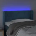 Tête de lit à LED Bleu foncé 83x16x78/88 cm Velours