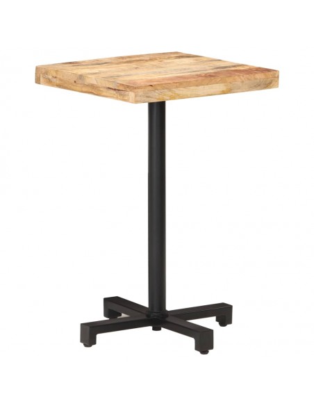 Table de bistro Carrée 50x50x75 cm Bois de manguier brut