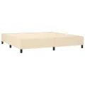 cadre de lit matelas et LED Crème 200x200 cm Tissu