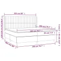 cadre de lit matelas et LED Crème 200x200 cm Tissu