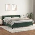 cadre de lit et matelas Vert foncé 180x200cm Velours
