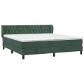 cadre de lit et matelas Vert foncé 180x200cm Velours