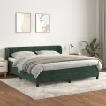 cadre de lit et matelas Vert foncé 160x200cm Velours