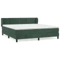 cadre de lit et matelas Vert foncé 160x200cm Velours