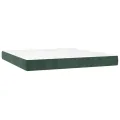 cadre de lit et matelas Vert foncé 160x200cm Velours