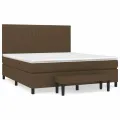 cadre de lit avec matelas Marron foncé 160x200 cm