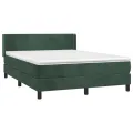 cadre de lit et matelas Vert foncé 140x190cm Velours