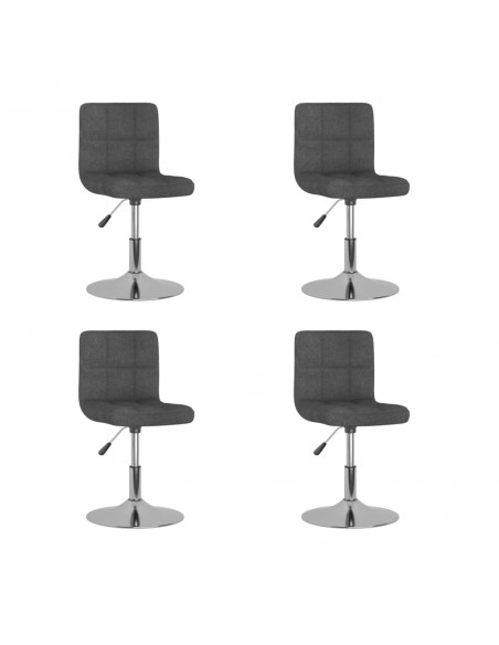 Chaises pivotantes à manger lot de 4 Gris foncé Tissu