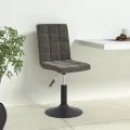 Chaises pivotantes à manger lot de 6 gris foncé velours