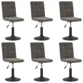 Chaises pivotantes à manger lot de 6 gris foncé velours