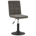 Chaises pivotantes à manger lot de 6 gris foncé velours