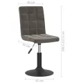 Chaises pivotantes à manger lot de 6 gris foncé velours