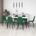 Chaises à manger lot de 6 vert foncé velours