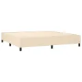 cadre de lit avec matelas Crème 200x200 cm Tissu