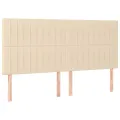 cadre de lit avec matelas Crème 200x200 cm Tissu