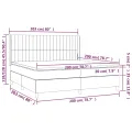cadre de lit avec matelas Crème 200x200 cm Tissu