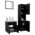 Ensemble de meubles de salle de bain Noir Aggloméré