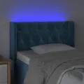 Tête de lit à LED Bleu foncé 83x16x78/88 cm Velours