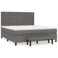 cadre de lit avec matelas Gris 180x200 cm Similicuir