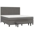 cadre de lit avec matelas Gris 180x200 cm Similicuir