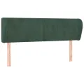 Tête de lit avec oreilles Vert foncé 147x23x78/88 cm Velours